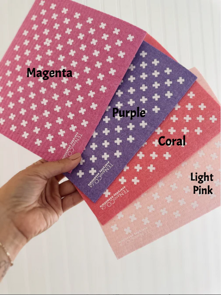 Tiny X: Purple and White - Reusable Swedish Dishcloth