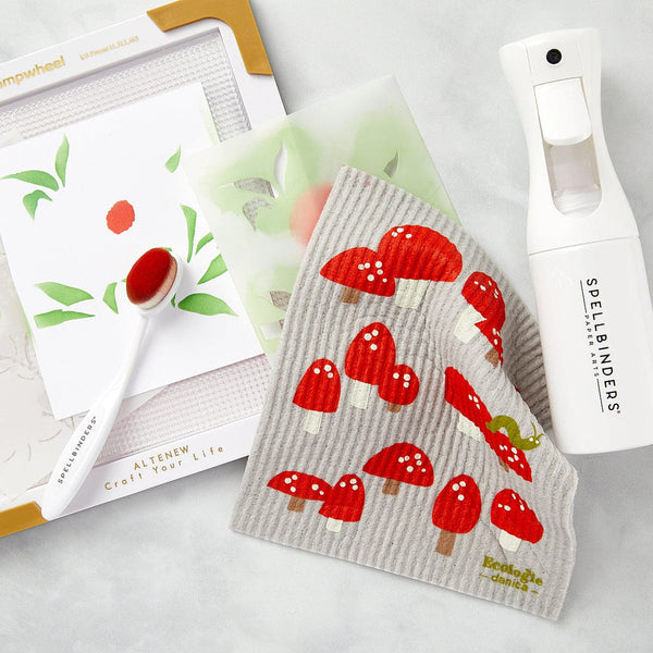Toadstool Mushrooms - Swedish Dishcloth
