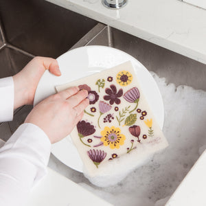 Purple Flora - Swedish Dishcloth