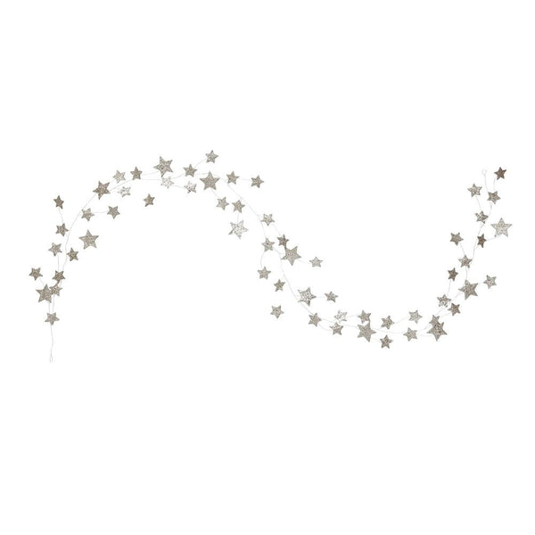 Silver Glitter Star Garland