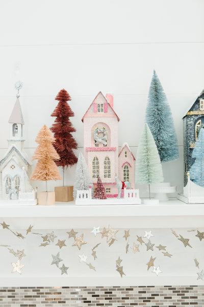 Silver Glitter Star Garland