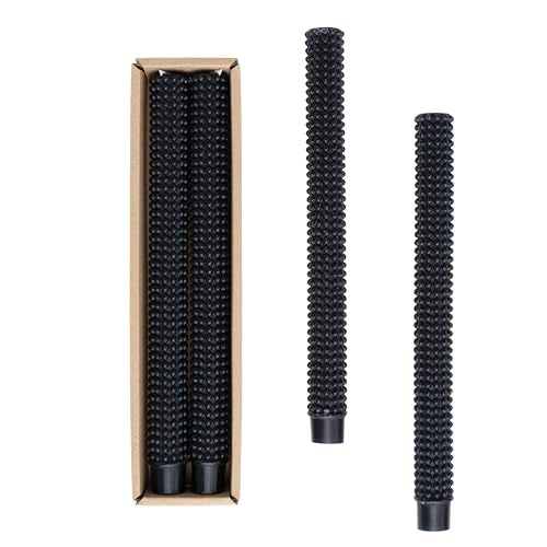 Black Hobnail Taper Candles (Set of 2)
