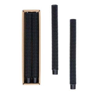 Black Hobnail Taper Candles (Set of 2)