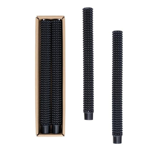 Black Hobnail Taper Candles (Set of 2)