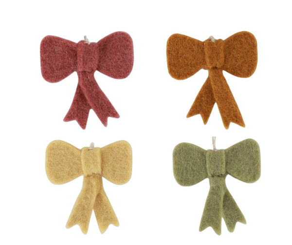 Mini Handmade Felted Bow (4 Colors)