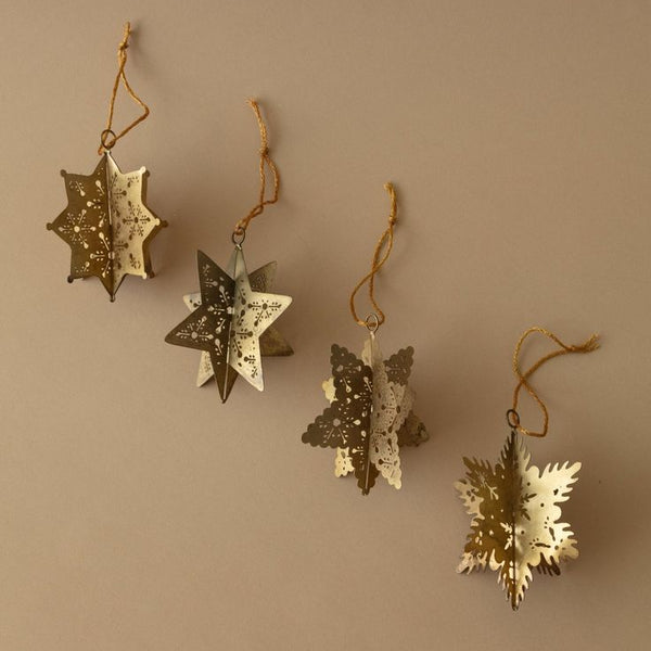 Antique Gold Snowflake Ornaments