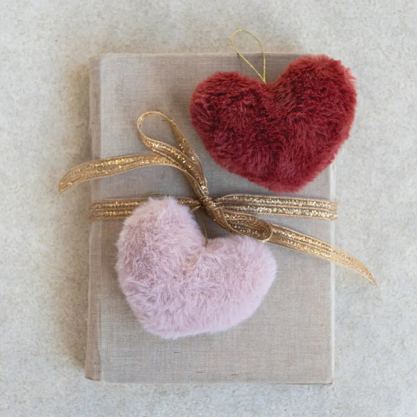 Faux Fur Heart Ornament (2 Colors)