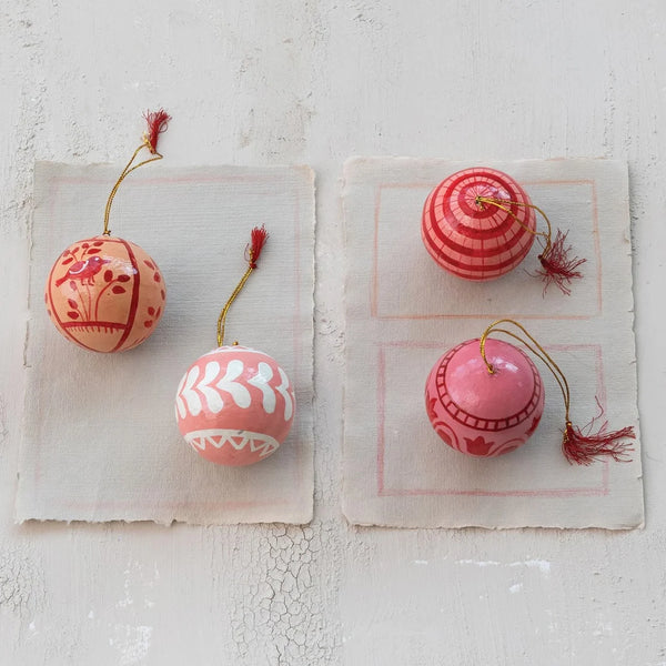 Hand Painted Paper Mache Ornaments