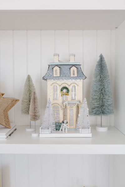 White Chateau Glitter Holiday House