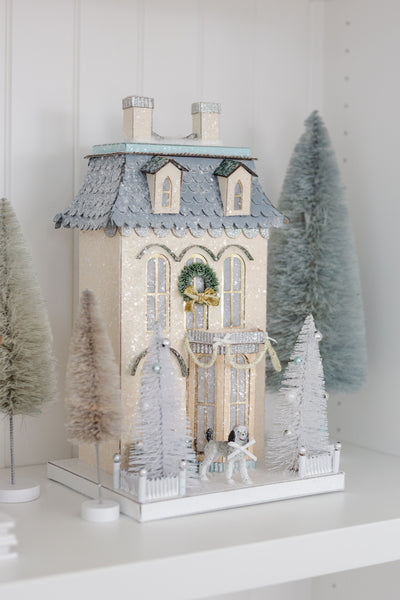 White Chateau Glitter Holiday House
