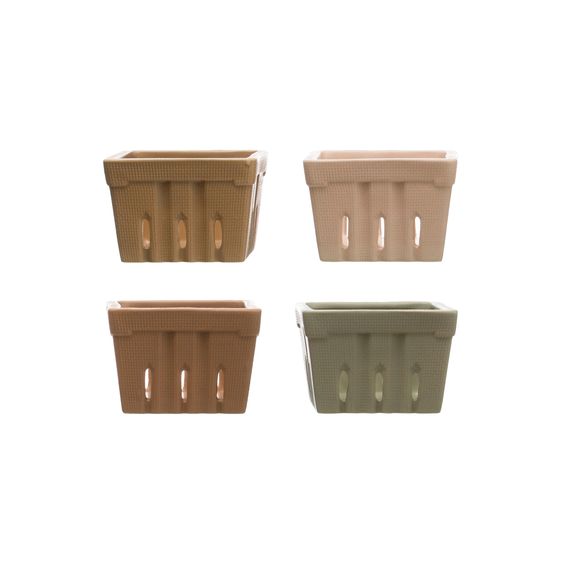 Stoneware Berry Baskets - Warm Colors