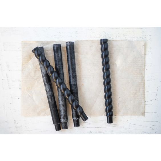 Black Twisted Taper Candles (Set of 2)