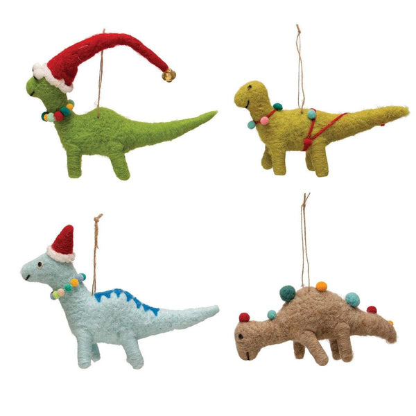 Wool Felt Dinosaur Ornaments  - 4 Styles