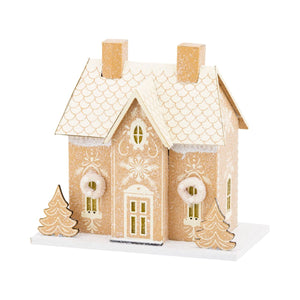 Christmas Village Gingerbread House Mini Glitter House