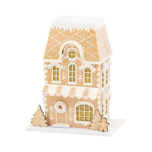 Christmas Village Gingerbread Shop Mini Glitter House
