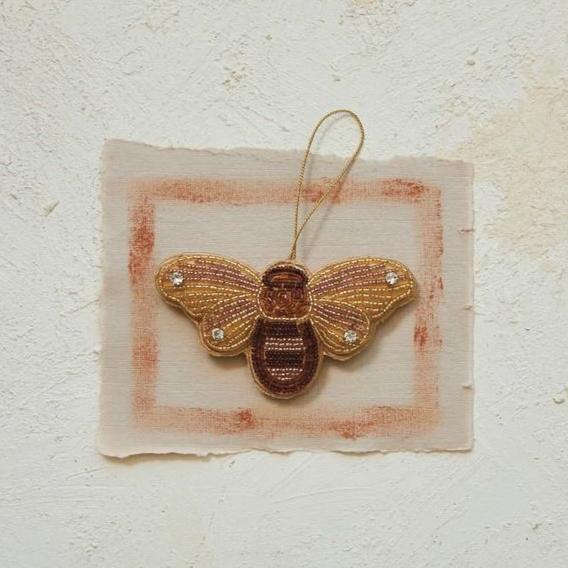 Glass Beaded Bee Ornament