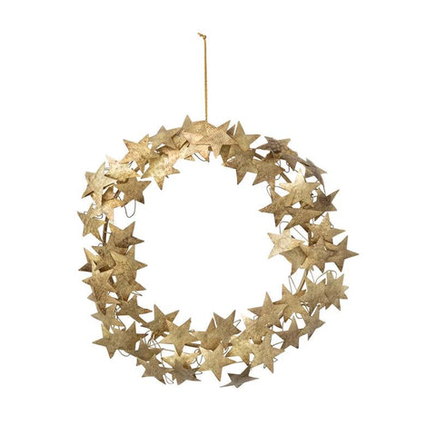 Gold Metal Star Wreath