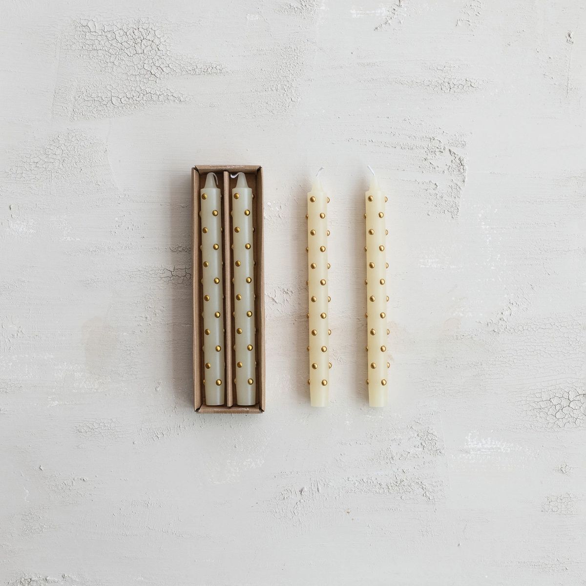 Gold Dot Taper Candles (Set of 2)