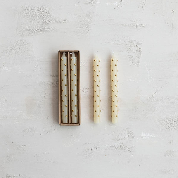 Gold Dot Taper Candles (Set of 2)