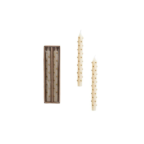 Gold Dot Taper Candles (Set of 2)