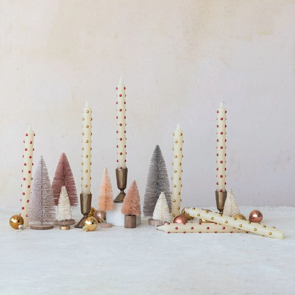 Gold Dot Taper Candles (Set of 2)