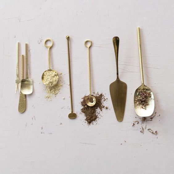 Hammered Gold Stainless Steel Serving Spoon