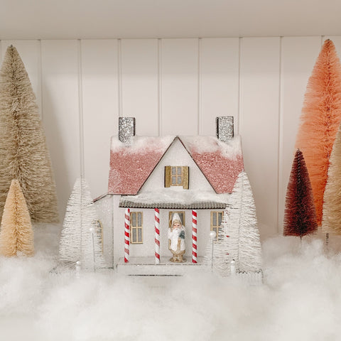Festive Frosted Glitter Holiday Farmhouse