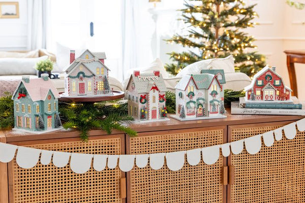 Christmas Village Red Barn Mini Glitter House