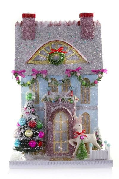 Merry Reindeer Chateau Glitter Holiday House (NEW!)