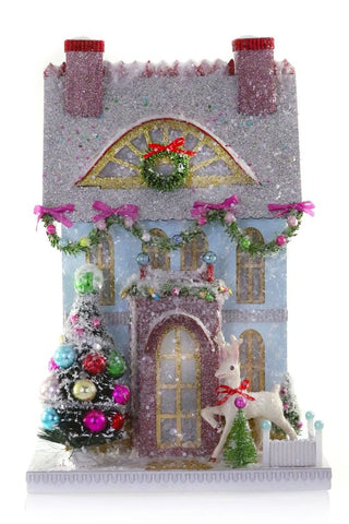 Merry Reindeer Chateau Glitter Holiday House (NEW!)