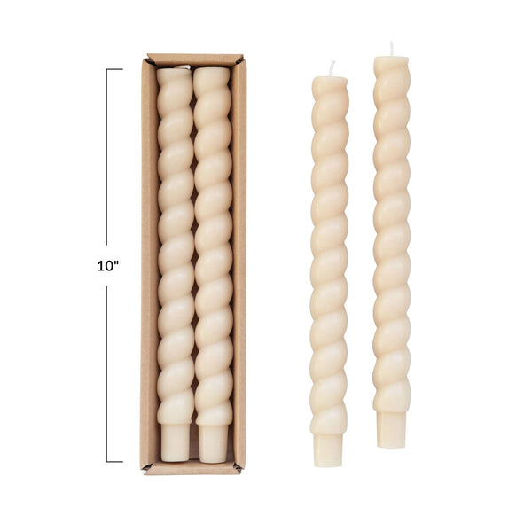 Natural Twisted Taper Candles (Set of 2)