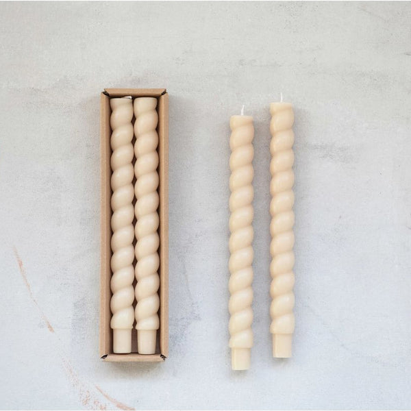 Natural Twisted Taper Candles (Set of 2)