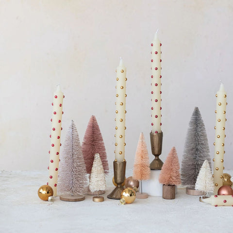 Red Dot Taper Candles (Set of 2)