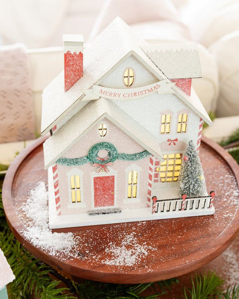 Christmas Village Santa's House Mini Glitter House