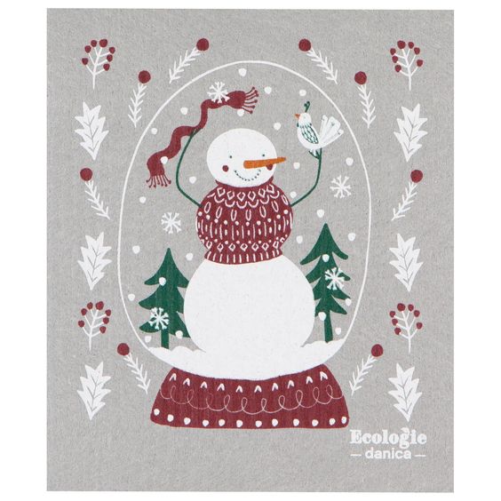 Snowman -  Swedish Dishcloth
