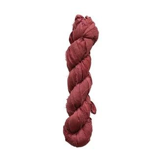 Brown-Red Torn Silk Ribbon