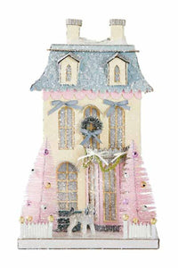 White Chateau Glitter Holiday House