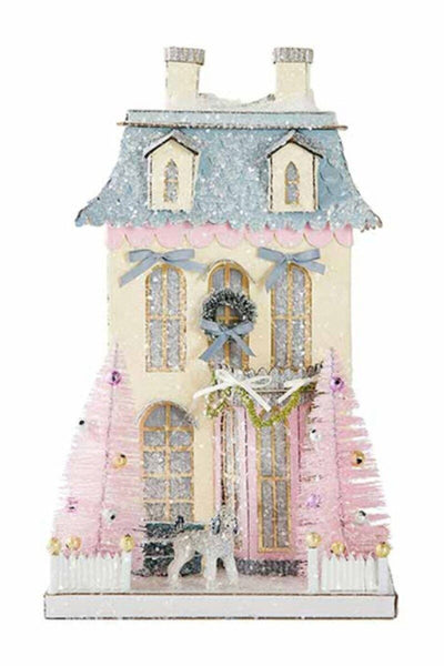 White Chateau Glitter Holiday House