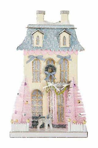 White Chateau Glitter Holiday House