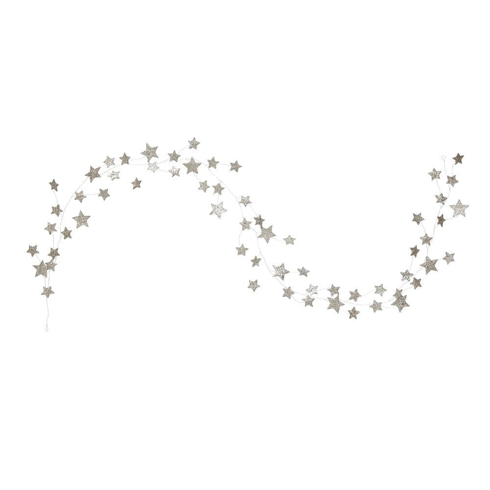 Silver Glitter Star Garland The Rosy Nook