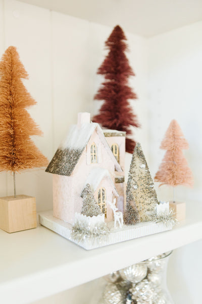 Pink Glitter Holiday House