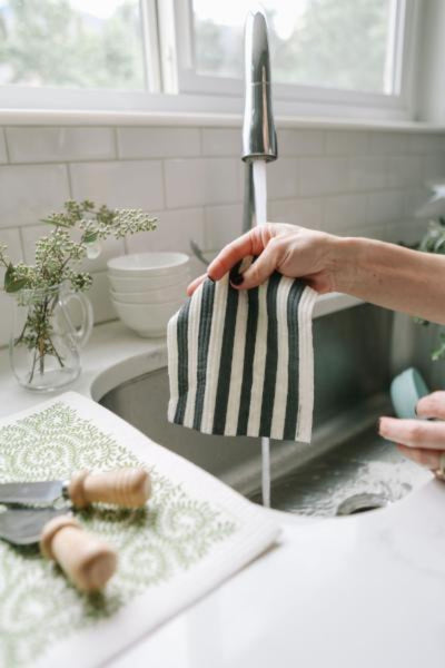 Mudcloth: Black and White - Reusable Swedish Dishcloth