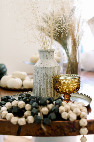 Natural Wood Geometric Bead Garland