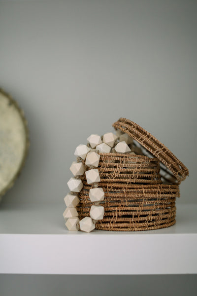 Natural Wood Geometric Bead Garland