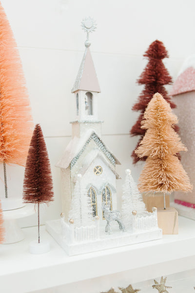 Silver Steeple Glitter Church Holiday House (Retiring)