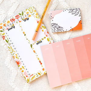 Pink Ombre Weekly Planner Notepad