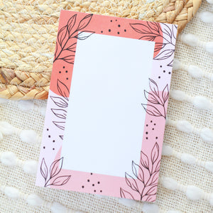 PINK LEAVES 4X6 NOTEPAD