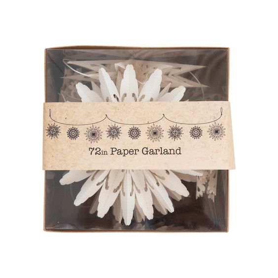 White Paper Snowflake Garland
