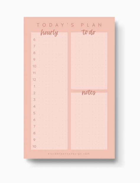 MAUVE PINK DAILY PLANNER NOTEPAD