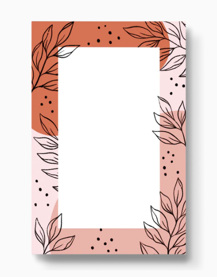 PINK LEAVES 4X6 NOTEPAD